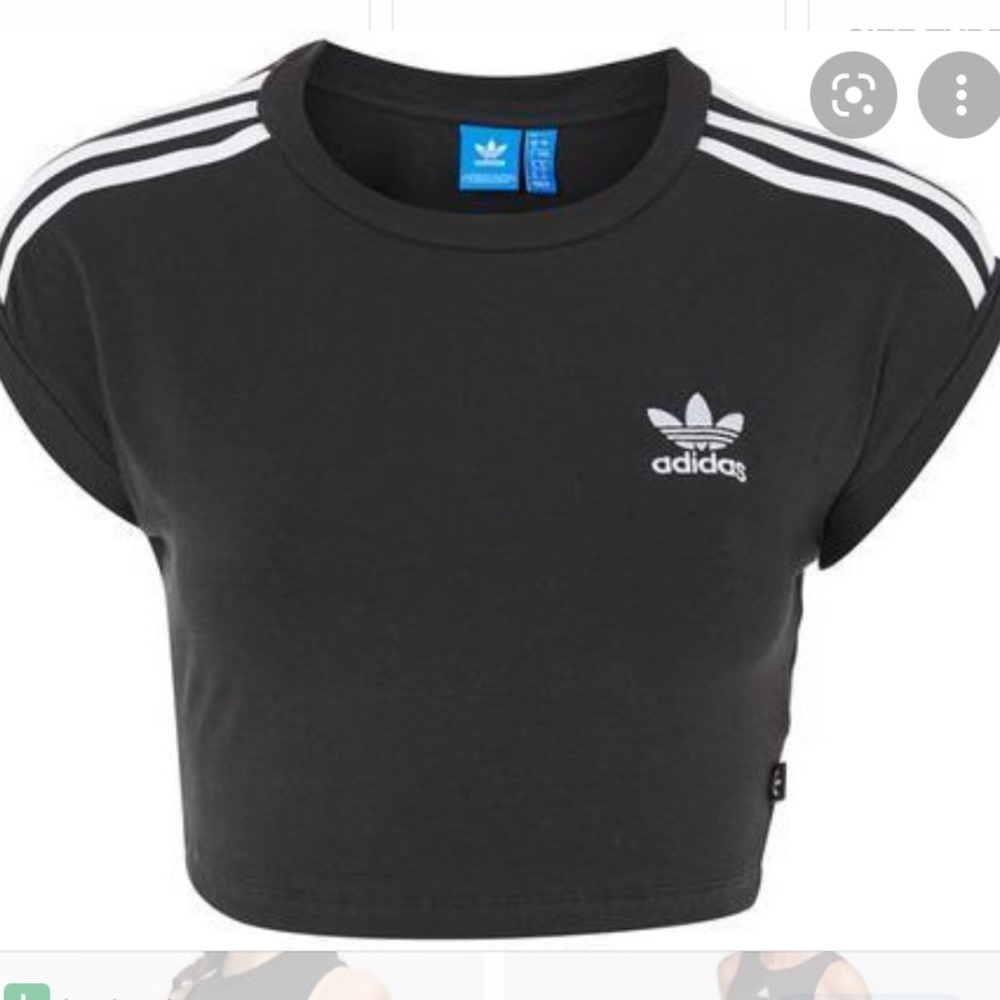 Adidas 3 stripe crop top